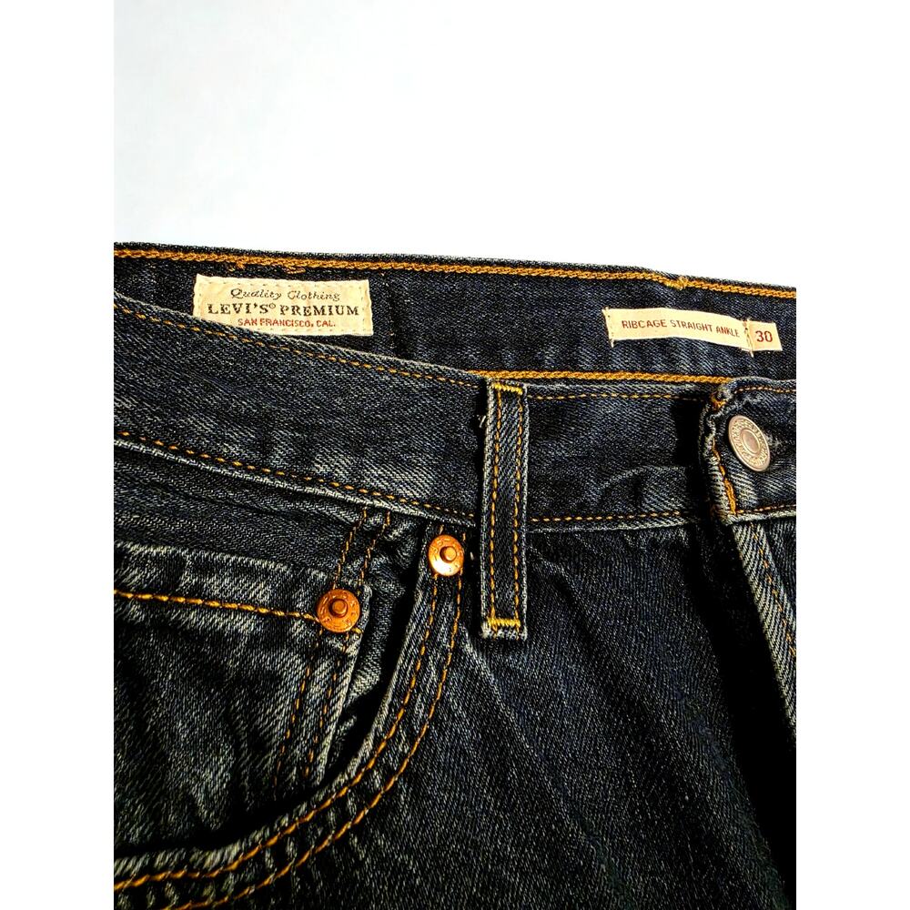 Levi’s Ribcage Straight Ankle High Rise Jeans Size 30 Button Fly, Size = US10 - Picture 3 of 6